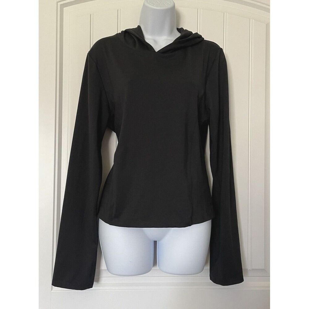 Victoria's Secret On Point Sweater Womens Size XL Black Hooded Sweatshirt